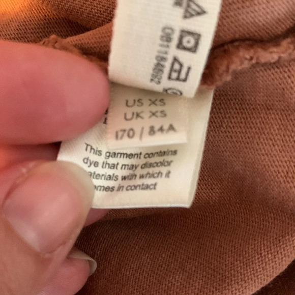 FRee people beach size XS on repeat terracotta clay color front pleat seams long - Picture 8 of 10